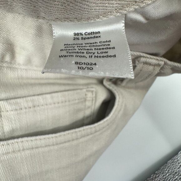 Talabot‎ Capris Jeans Womens 10 Beige Denim Straight Leg Flat Front Regular Fit - Picture 9 of 13